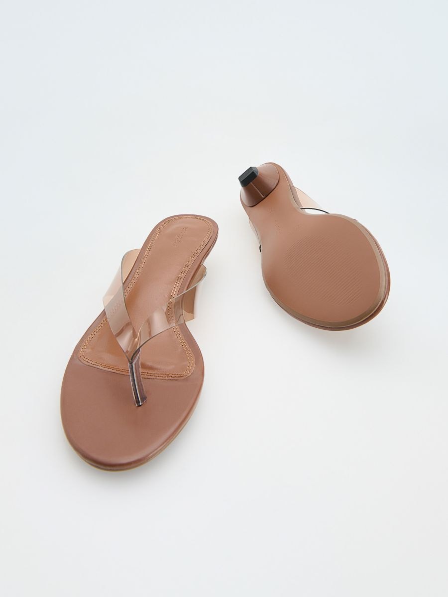 LADIES` MULES - brown - RESERVED - 4