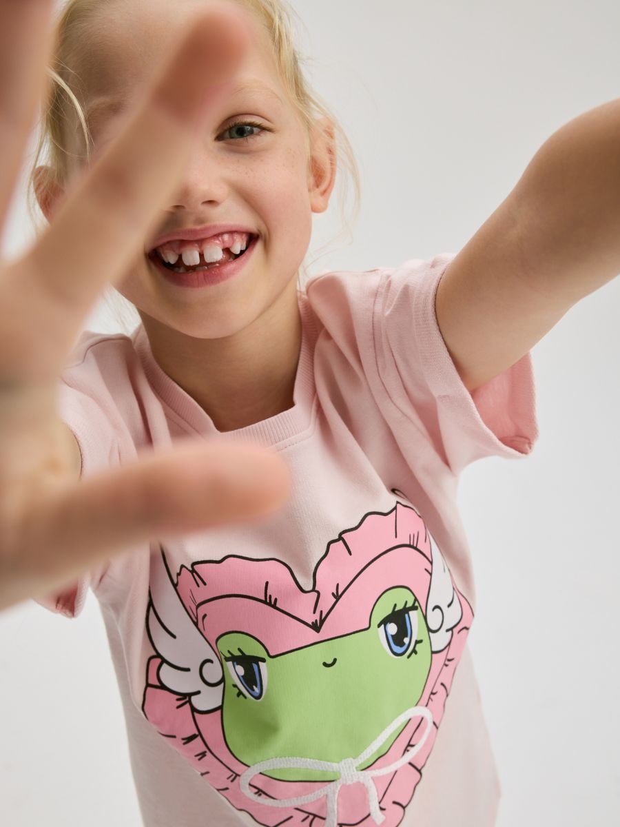 Cotton T-shirt with print - lavender - RESERVED - 2