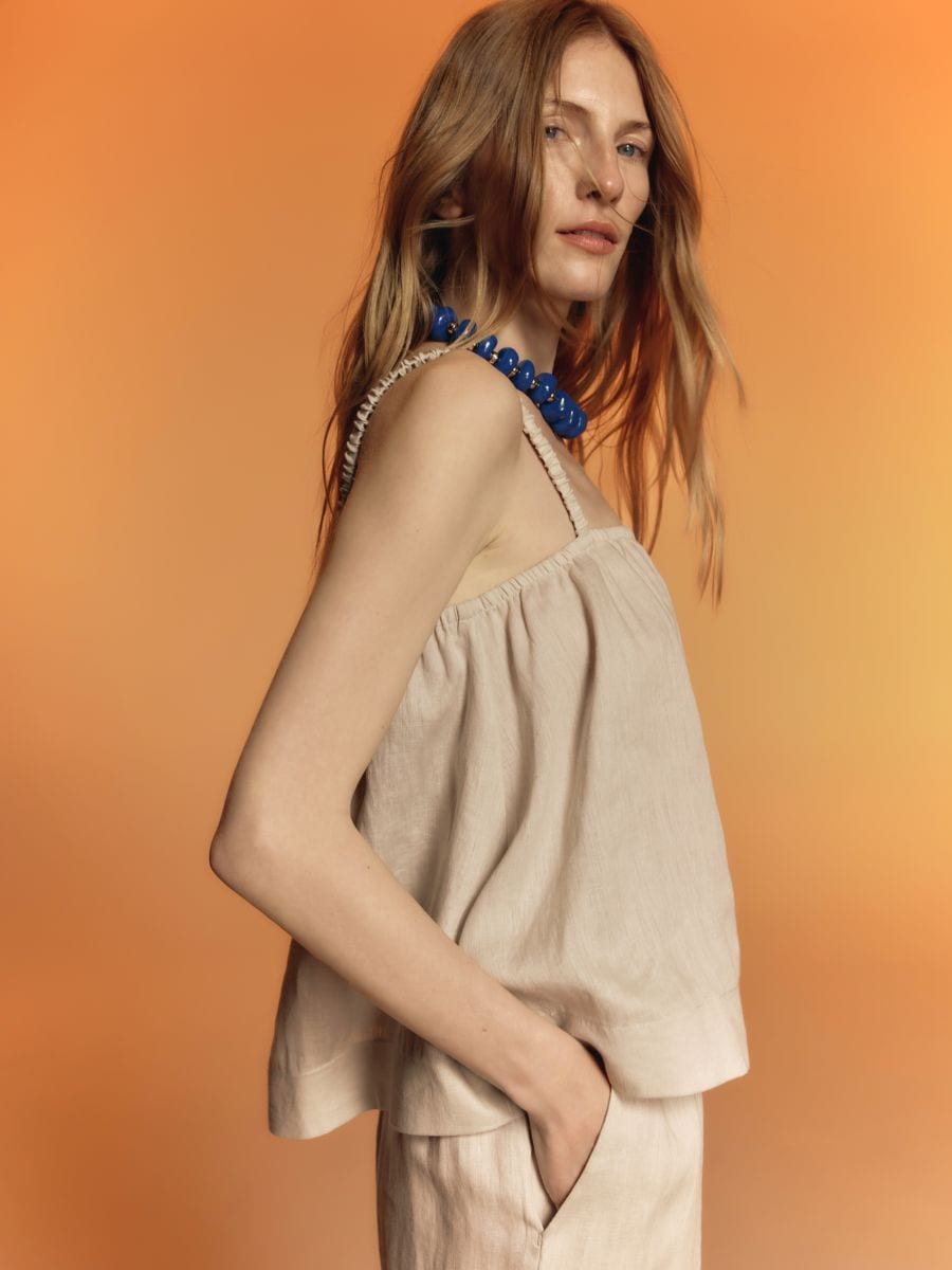 Linen top - beige - RESERVED - 8