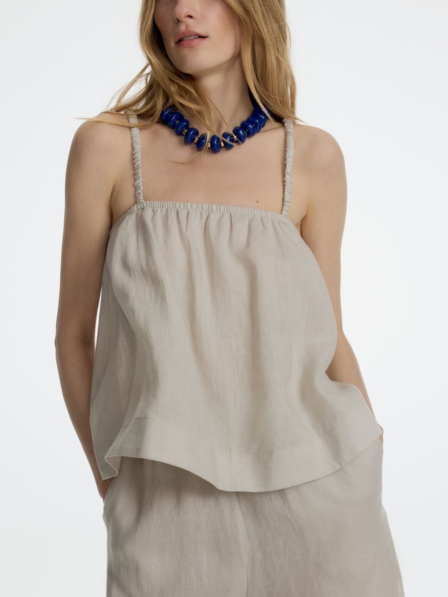 Linen top - beige - RESERVED - 2