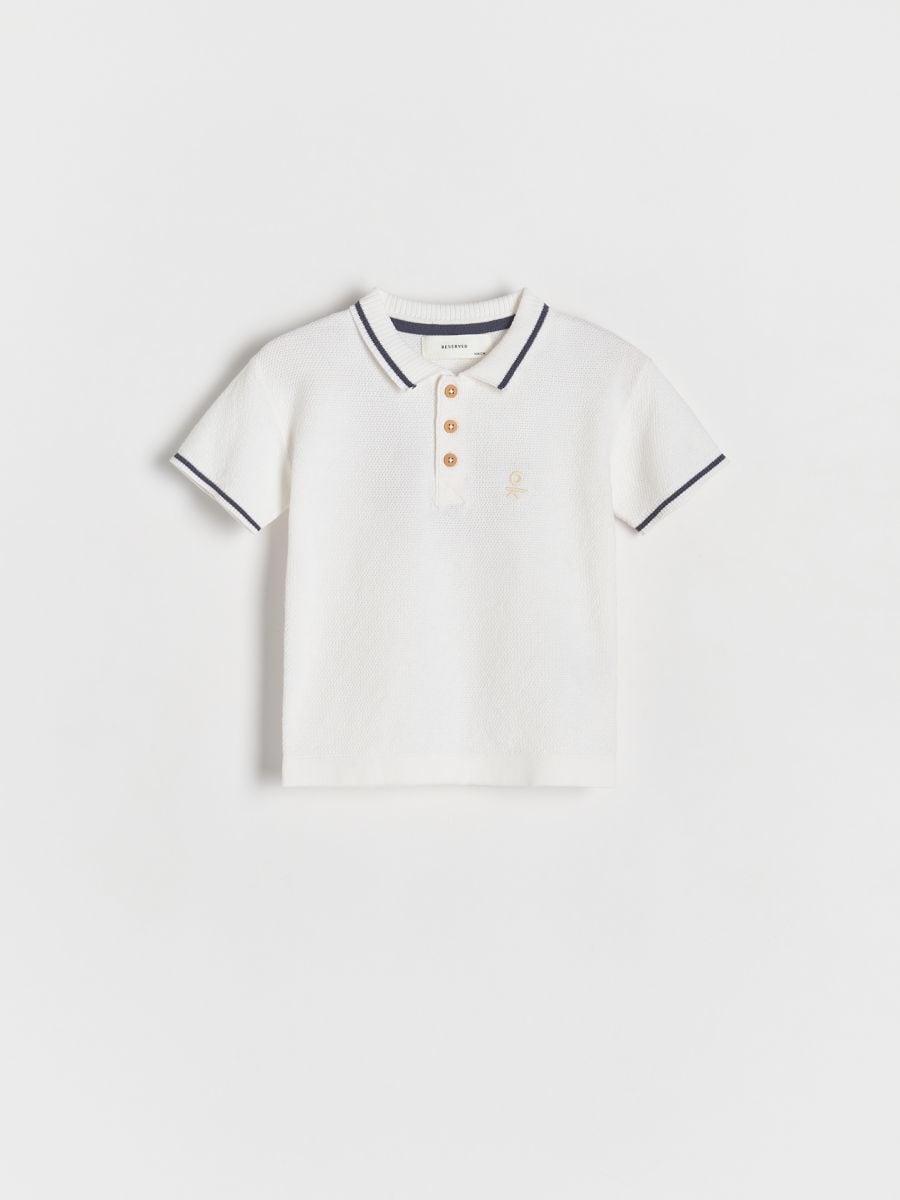 Tricou polo tip pulover - crem - RESERVED - 2