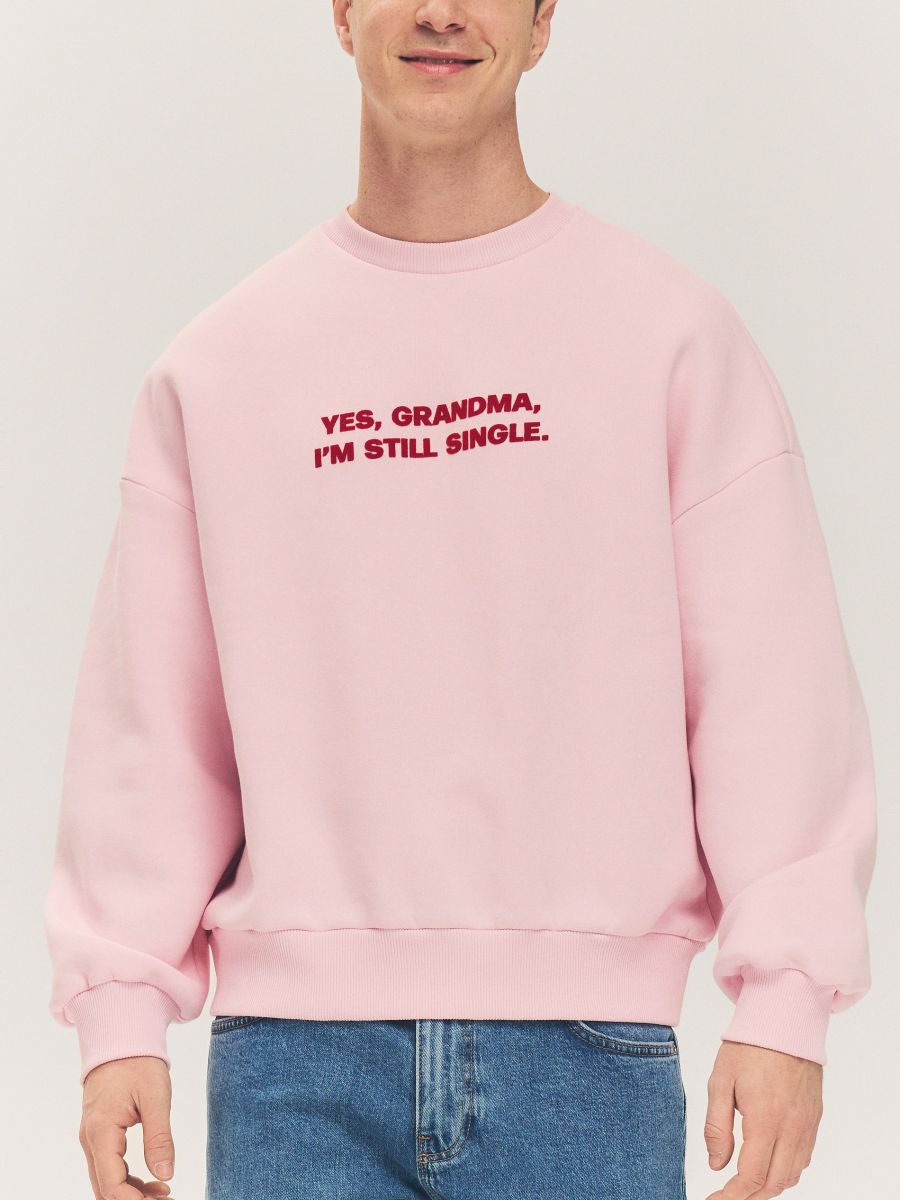 Oversize-Sweatshirt mit Schriftzug - pink - RESERVED