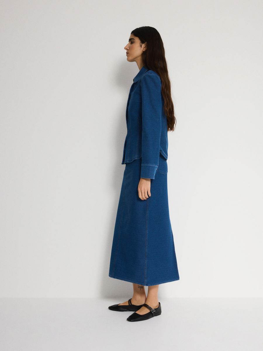 Midi krilo s pikami - indigo jeans - RESERVED - 3