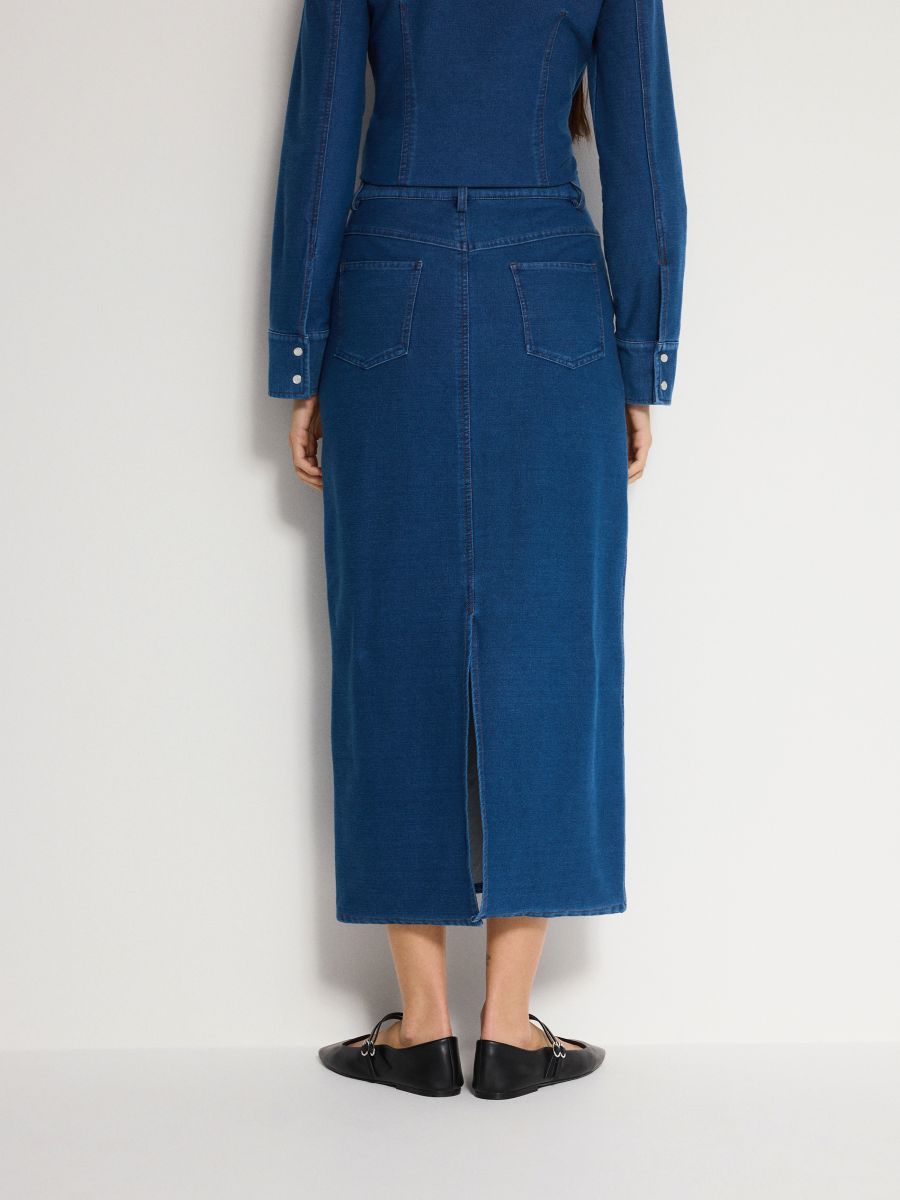 Midi krilo s pikami - indigo jeans - RESERVED - 5
