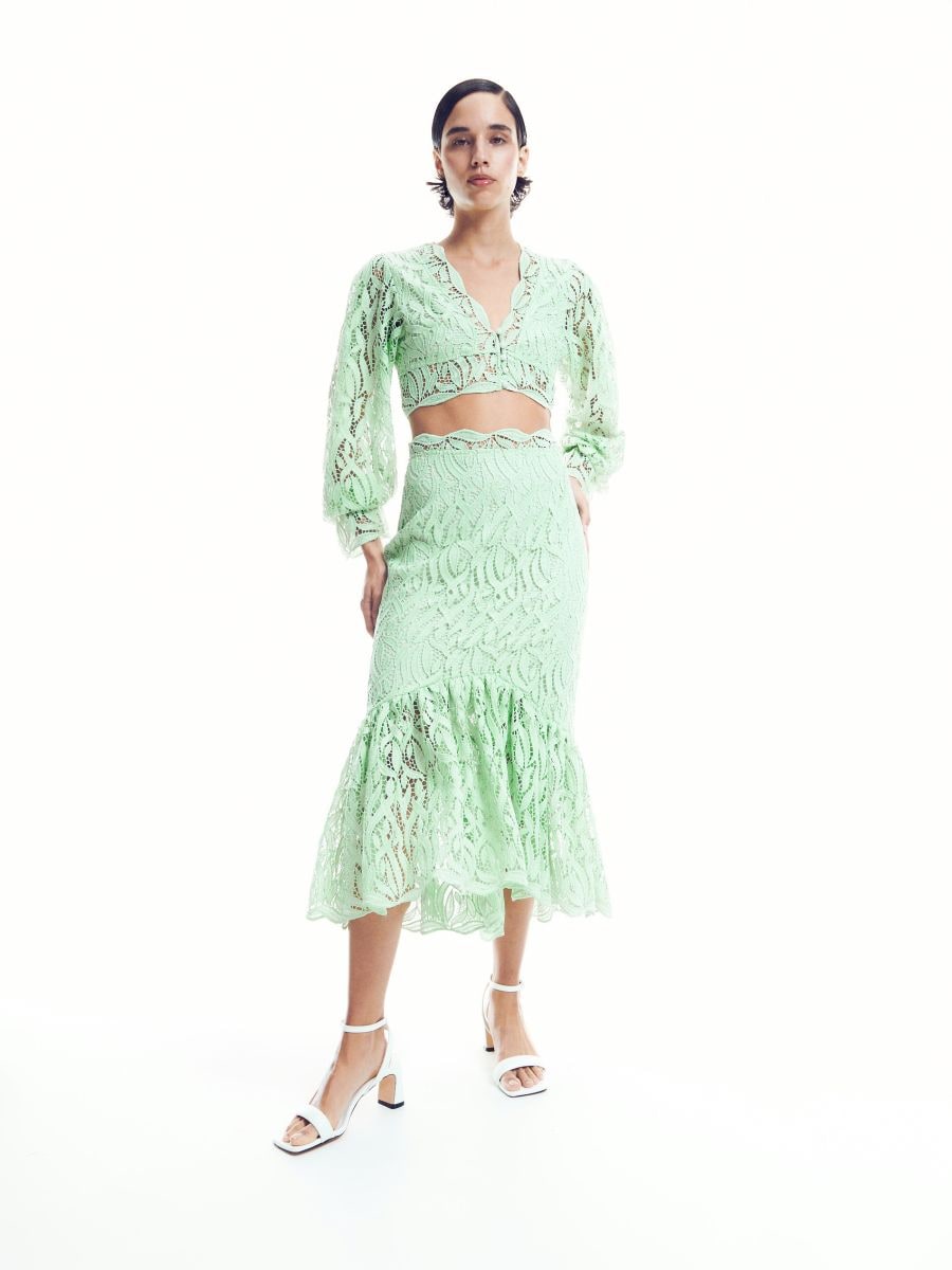 Puff sleeve top - pale green - RESERVED - 4
