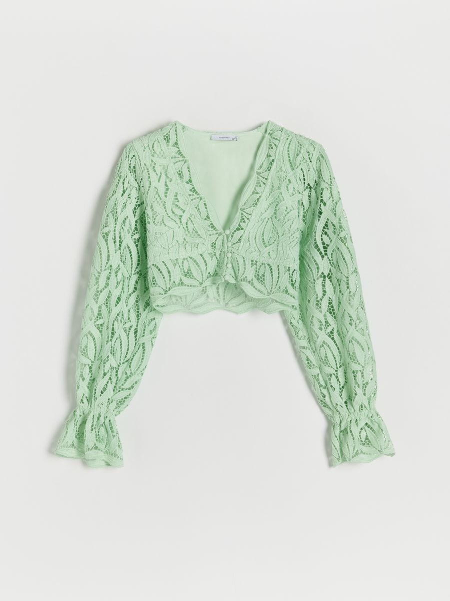 Puff sleeve top - pale green - RESERVED - 5