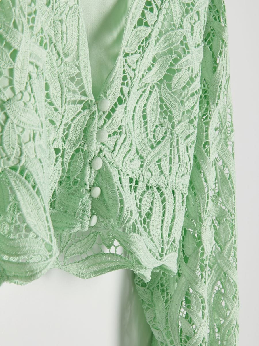 Puff sleeve top - pale green - RESERVED - 6