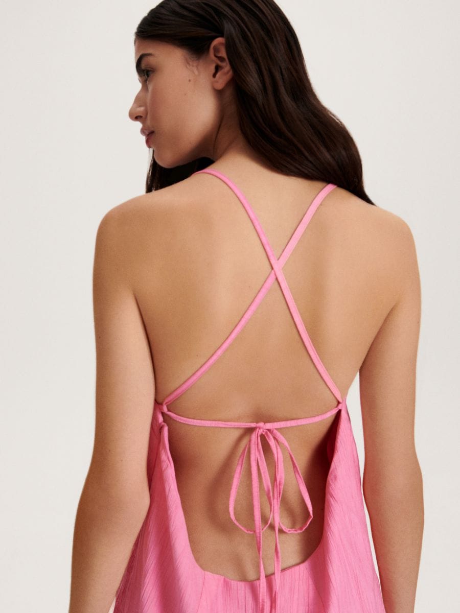 Mini haljina s visokim sadržajem viskoze - pink - RESERVED - 2