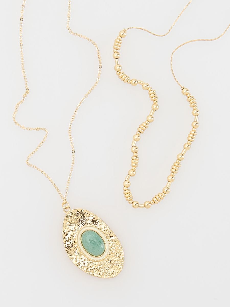 Necklaces set with turquoise detail - multicolor - RESERVED - 3
