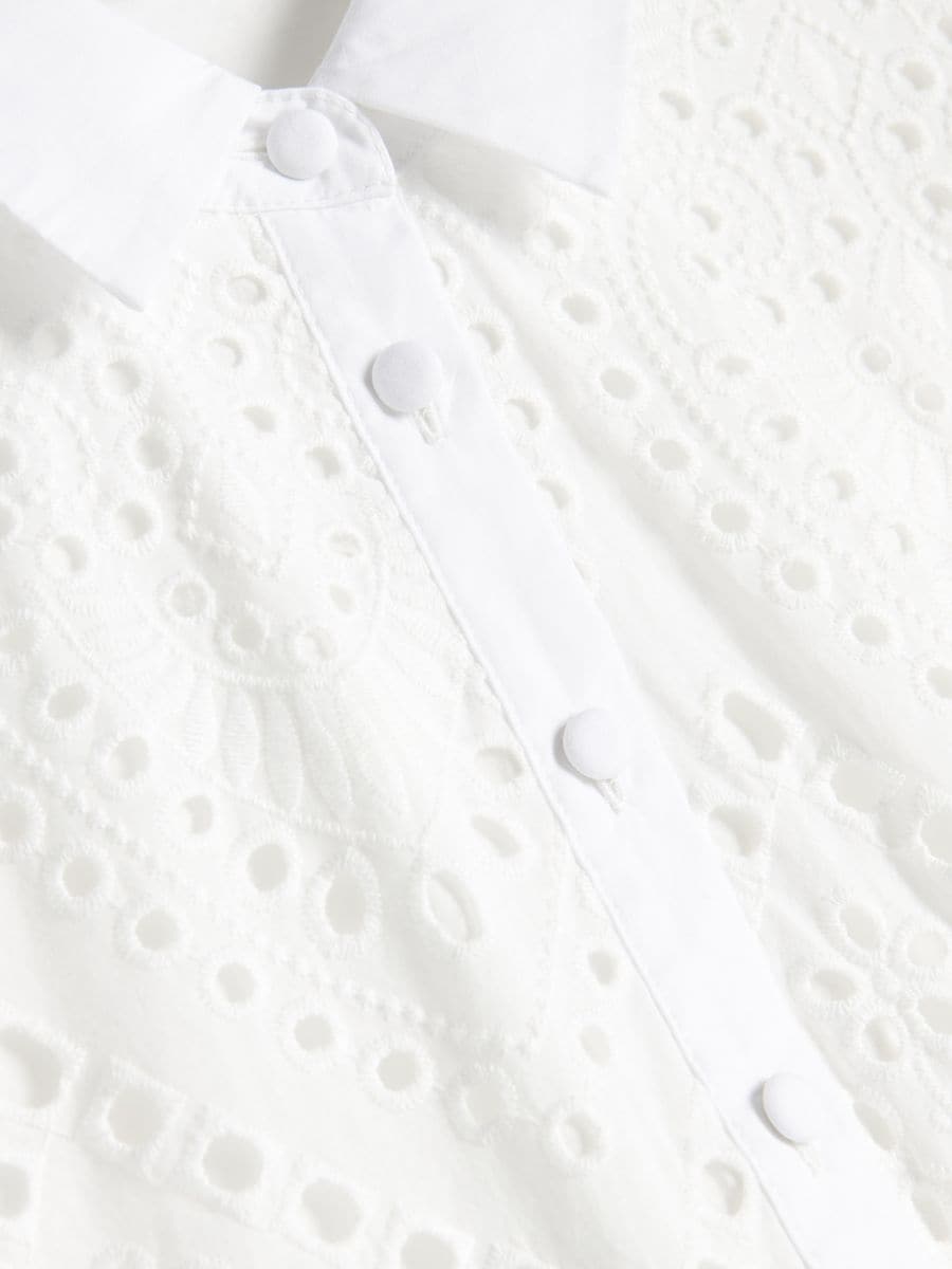 Rochie cu broderie englezească - crem - RESERVED - 5