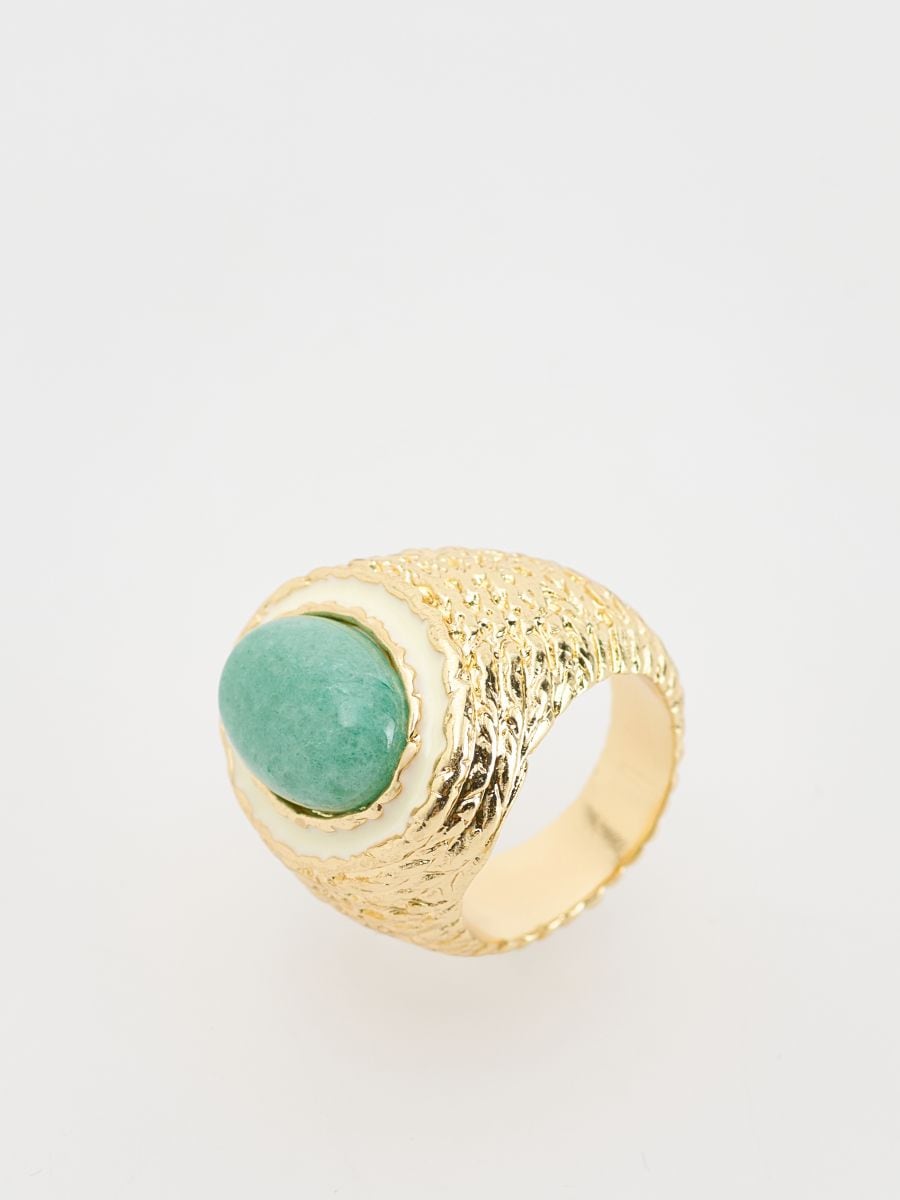 Ring with faux turquoise - multicolor - RESERVED - 2