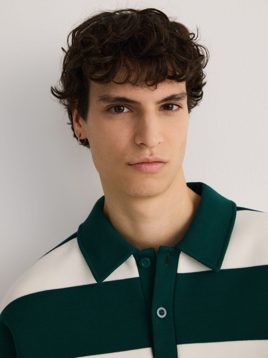 Boxy φούτερ με ρίγες - πρασινο - RESERVED - 3