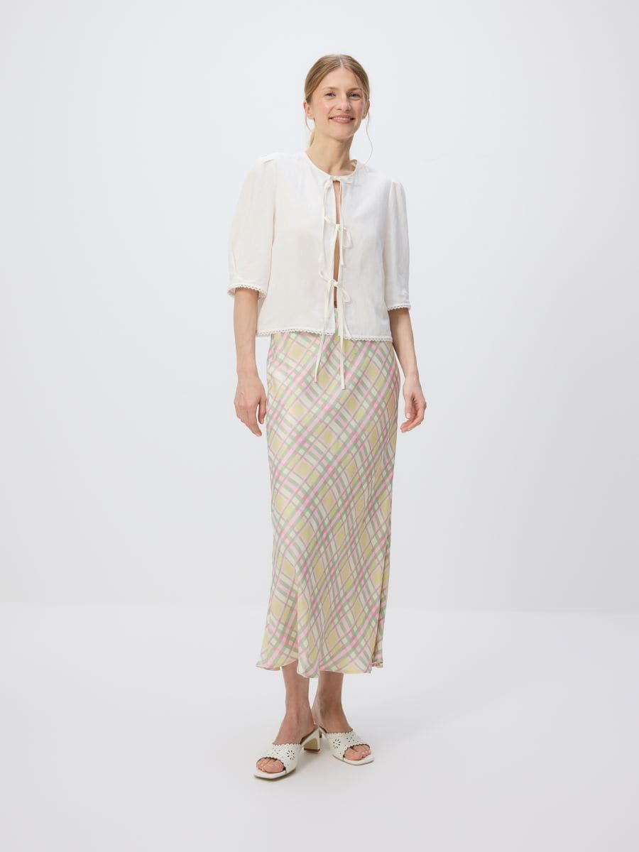 Linen blend top - white - RESERVED - 3