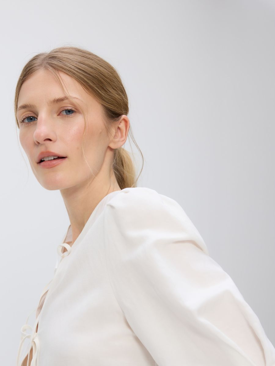 Linen blend top - white - RESERVED - 6
