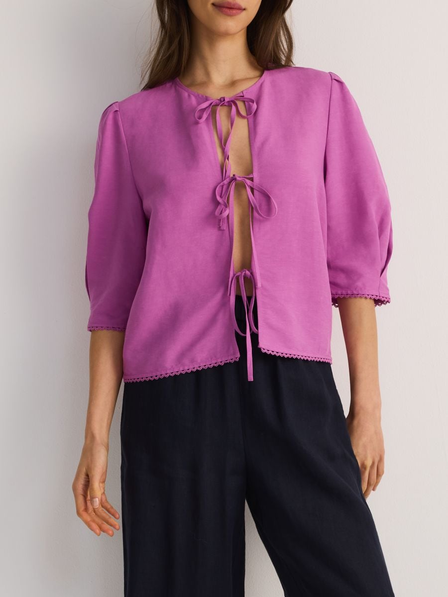 Linen blend top - orchid - RESERVED - 3