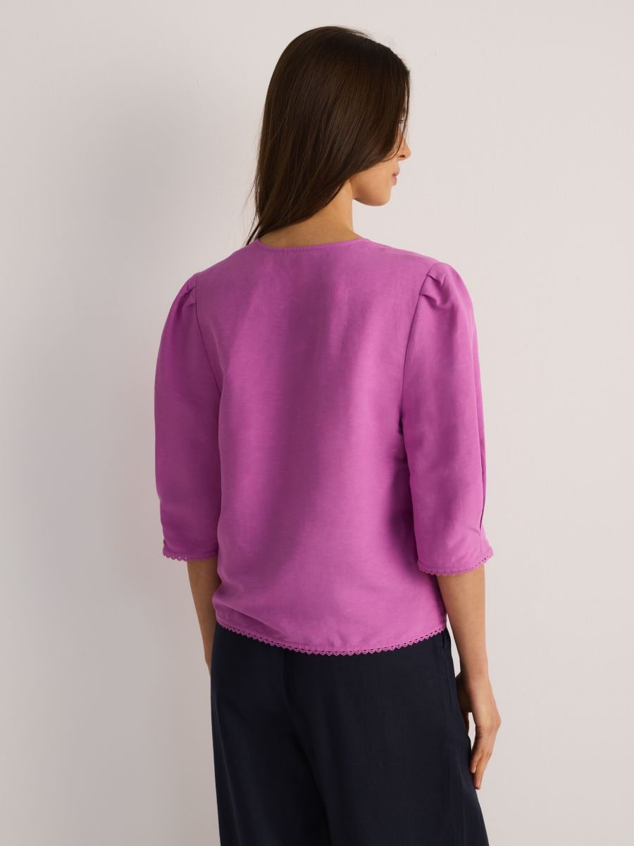 Linen blend top - orchid - RESERVED - 5