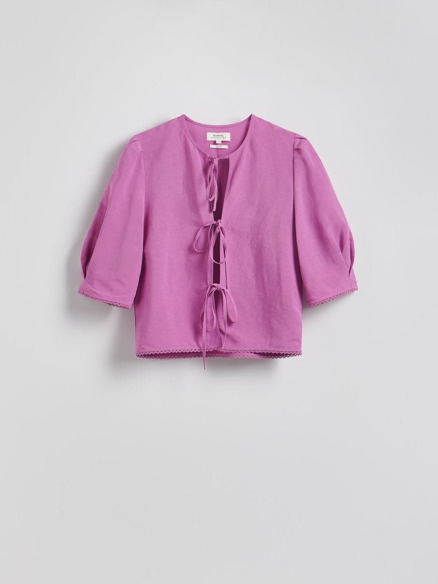 Linen blend top - orchid - RESERVED - 6