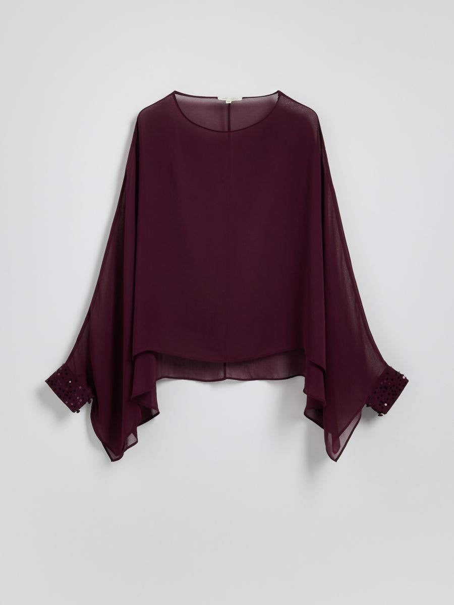 LADIES` PONCHO - mahogany - RESERVED