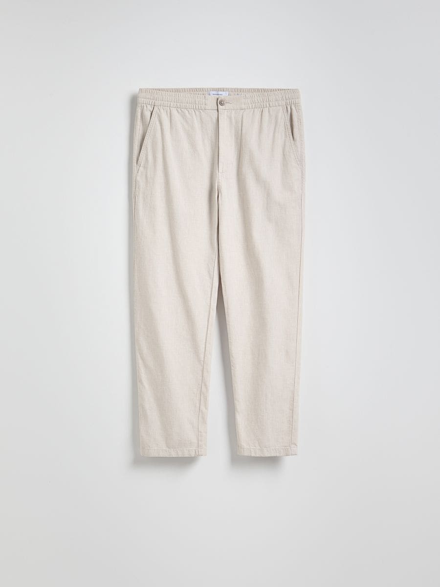 Regular linen rich trousers - beige - RESERVED - 5