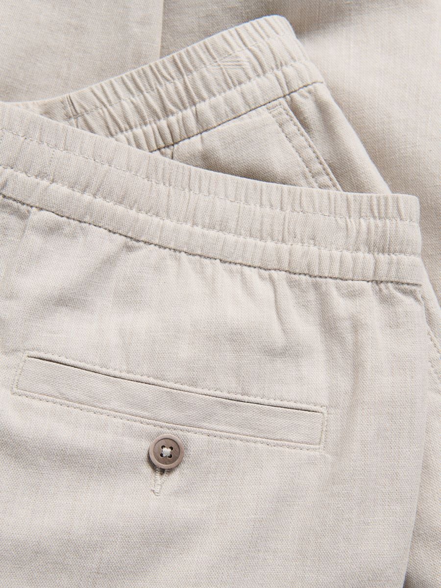 Regular linen rich trousers - beige - RESERVED - 6