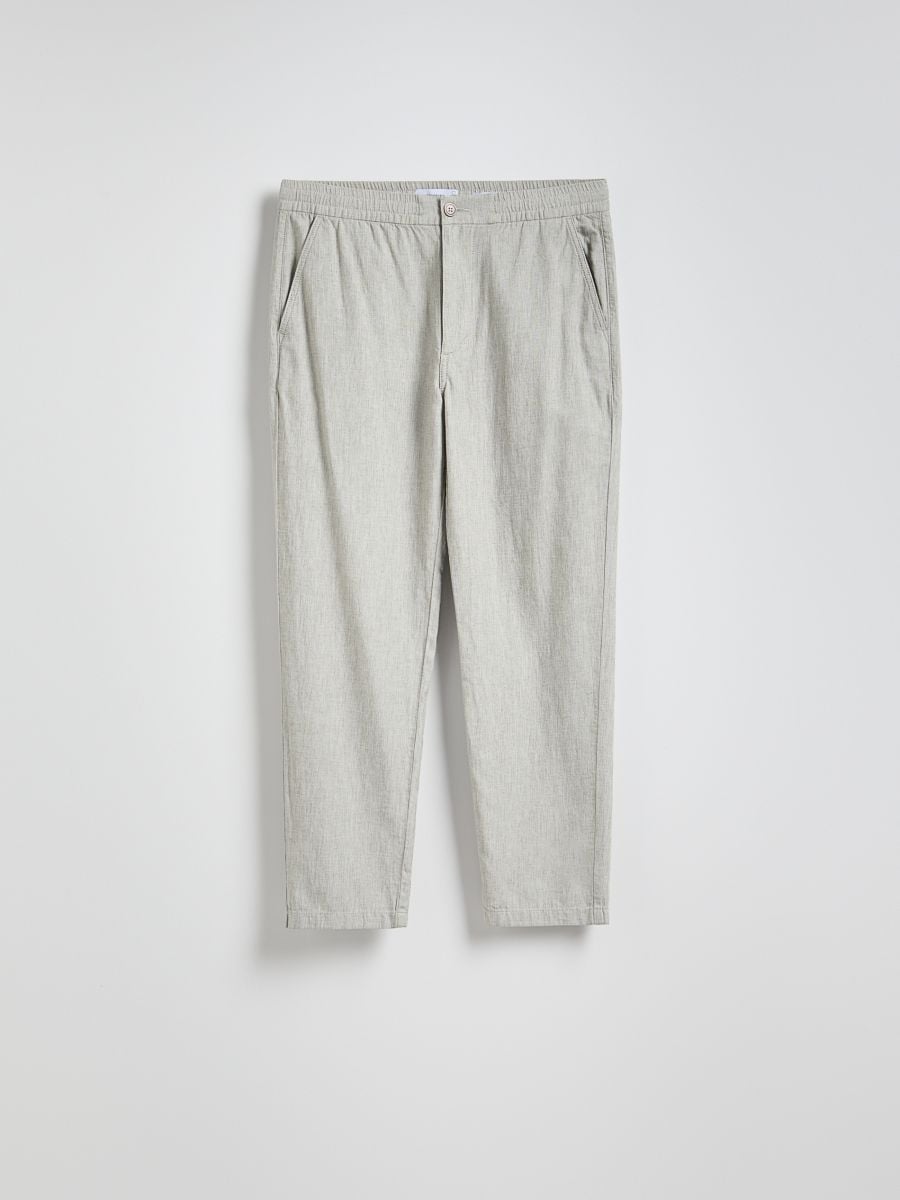 Regular linen rich trousers - dark green - RESERVED - 5