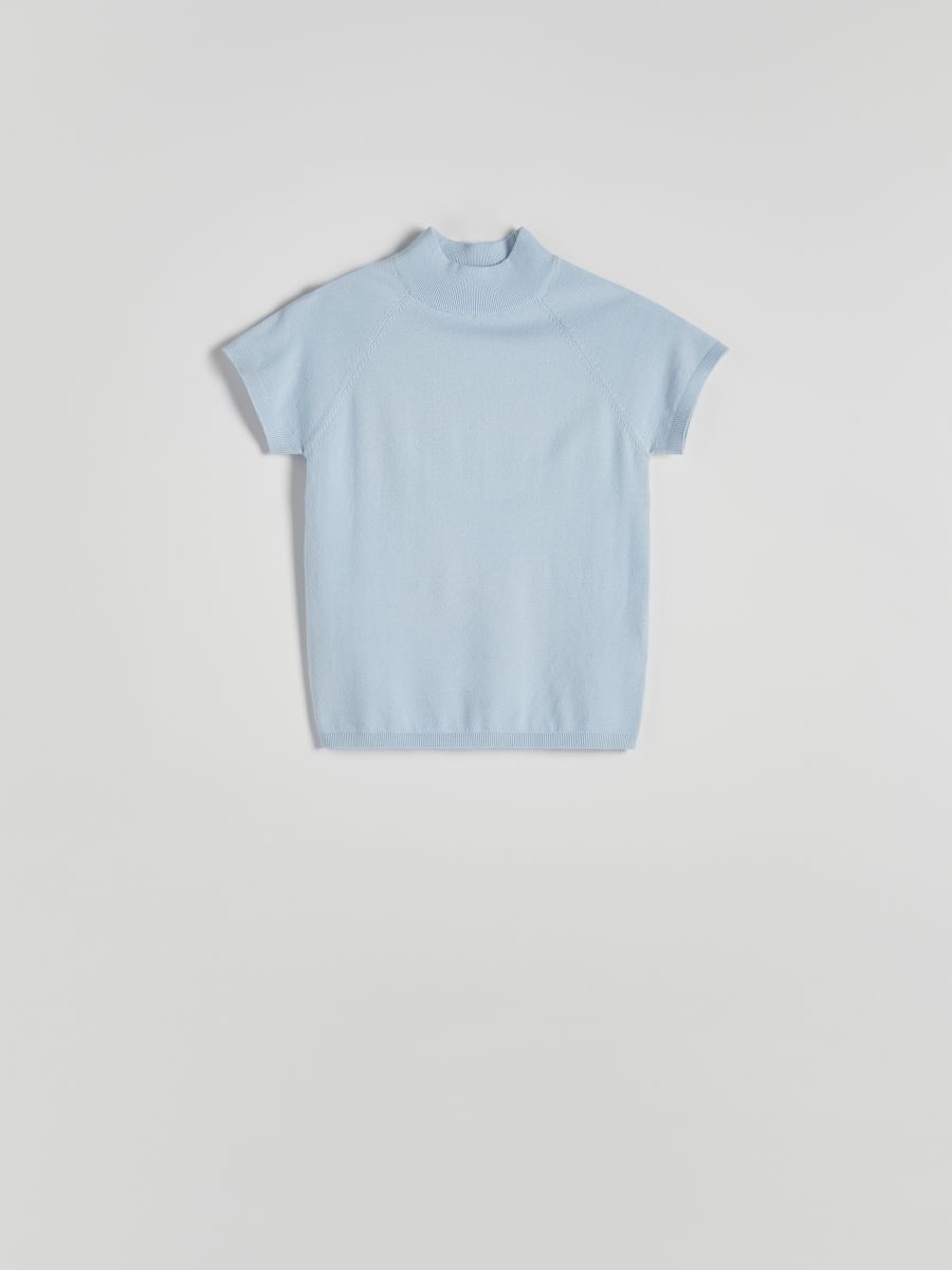 Mock neck blouse Color light blue RESERVED 550AL 50X
