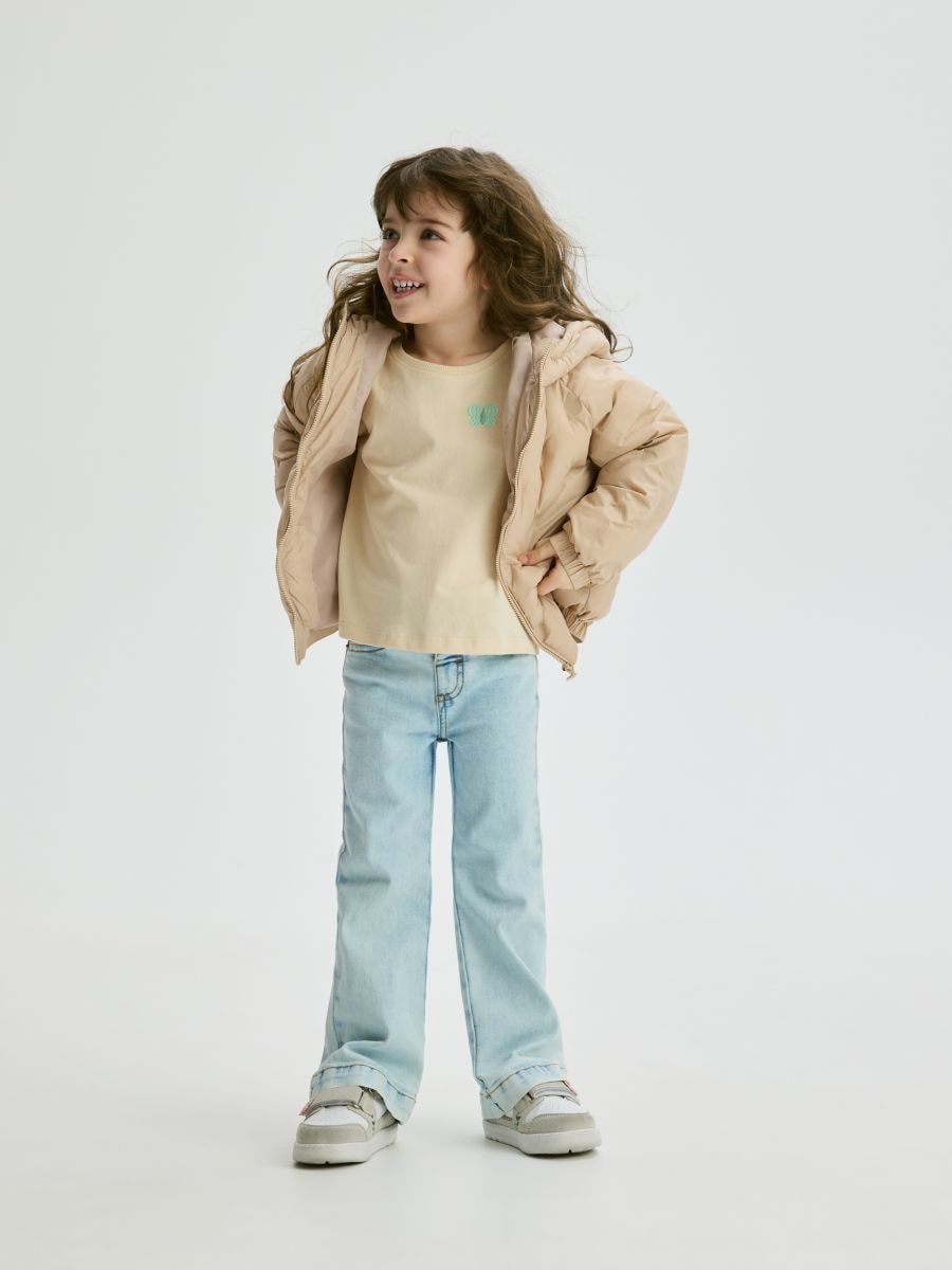 Quilted jacket with hood - beige - RESERVED - 4