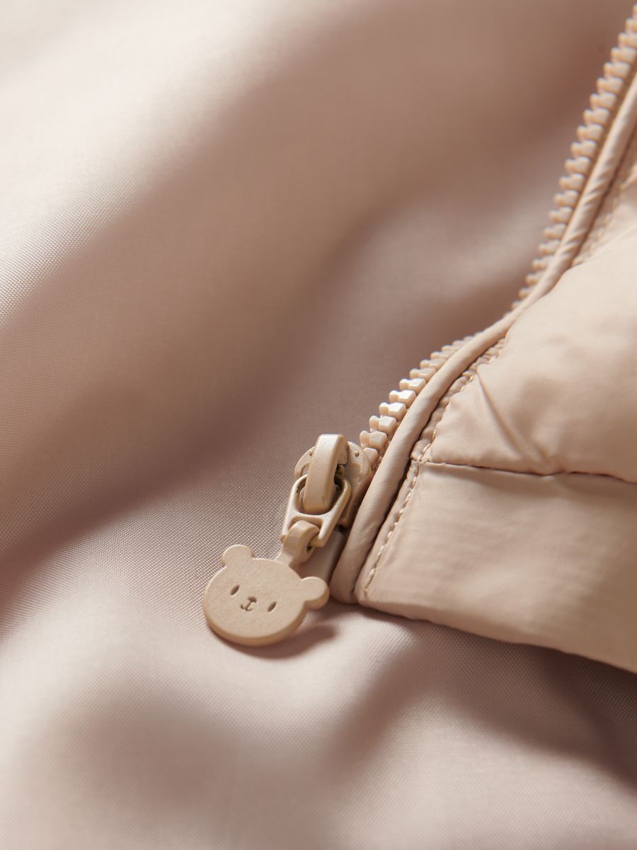 Quilted jacket with hood - beige - RESERVED - 3