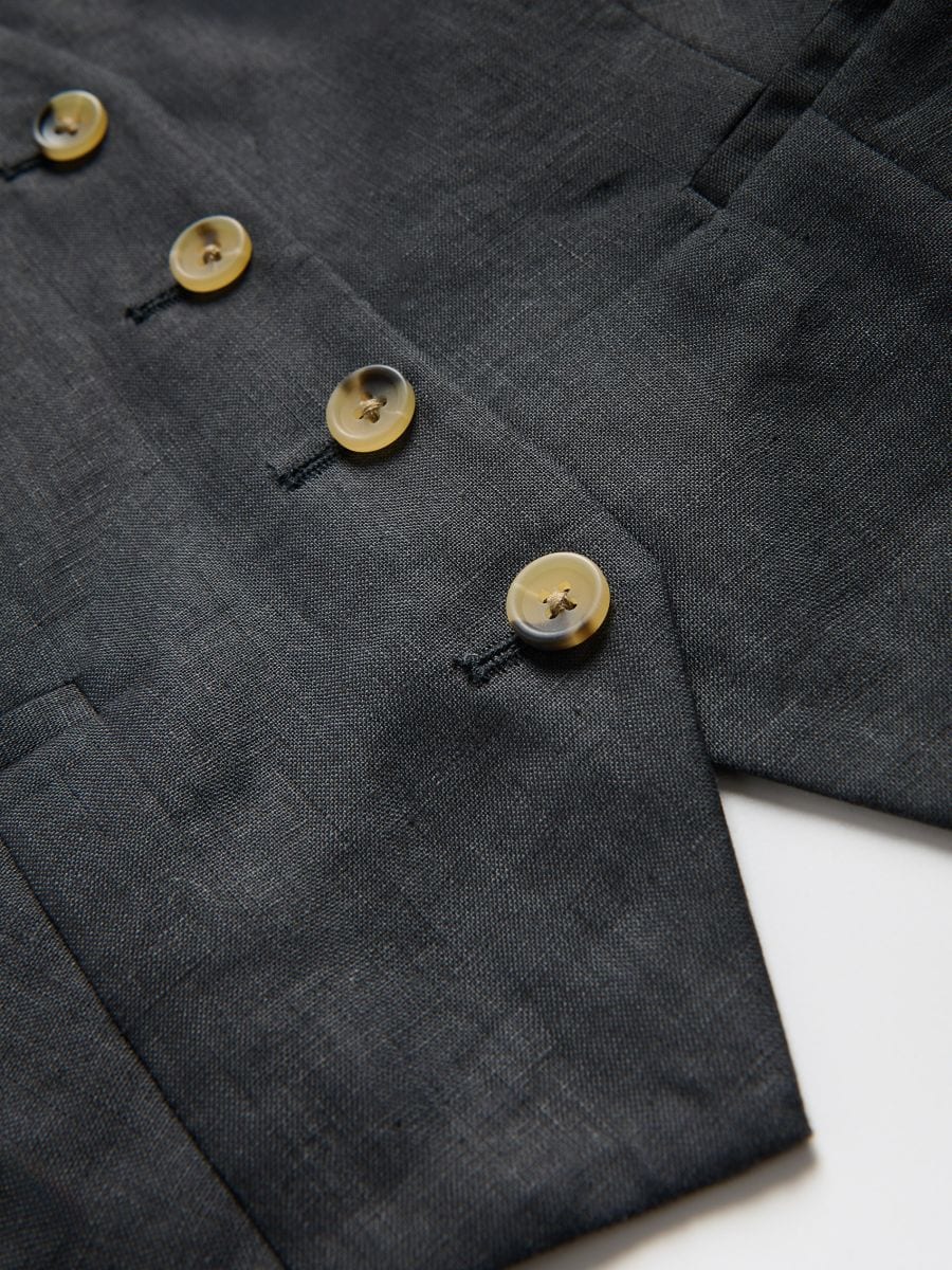 Linen vest - black - RESERVED - 6