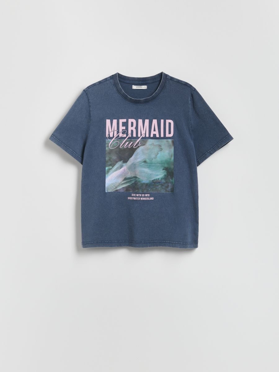 T-Shirt mit Print - blau - RESERVED
