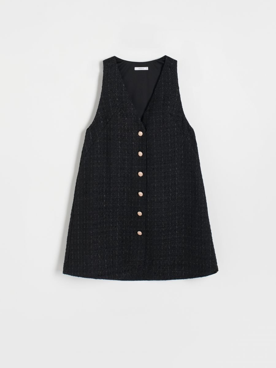 Kleid mit Zierknöpfen - schwarz - RESERVED - 5