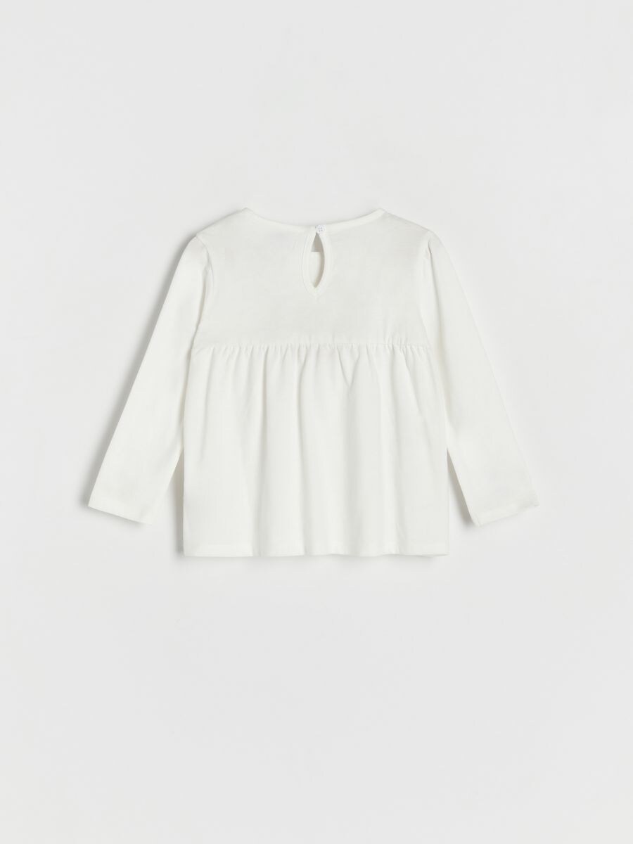 Blouse with embroidered insert - cream - RESERVED - 4