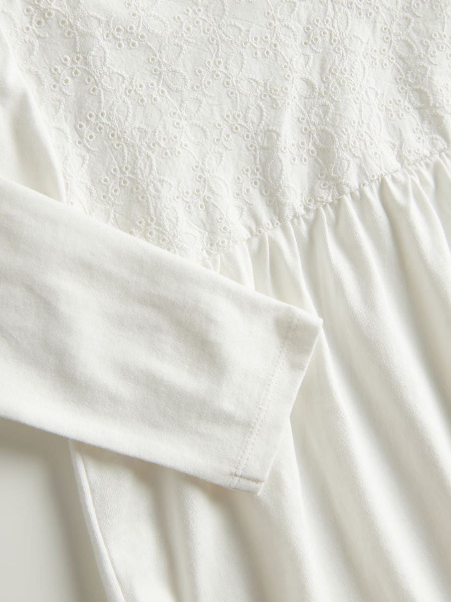 Blouse with embroidered insert - cream - RESERVED - 6