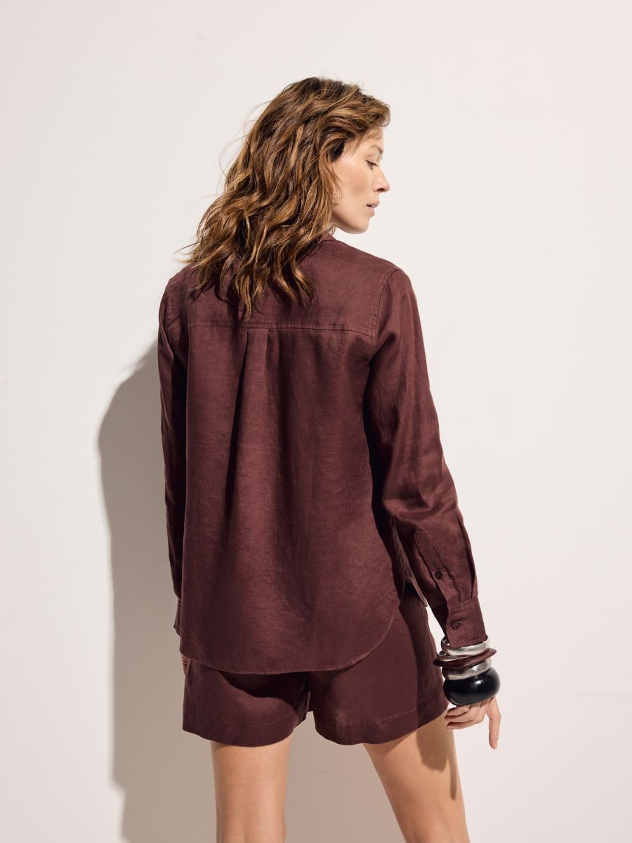 Camicia in lino - marrone scuro - RESERVED - 3