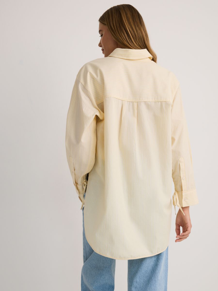Bluse mit dekorativem Bindedetail - hellgelb - RESERVED - 4