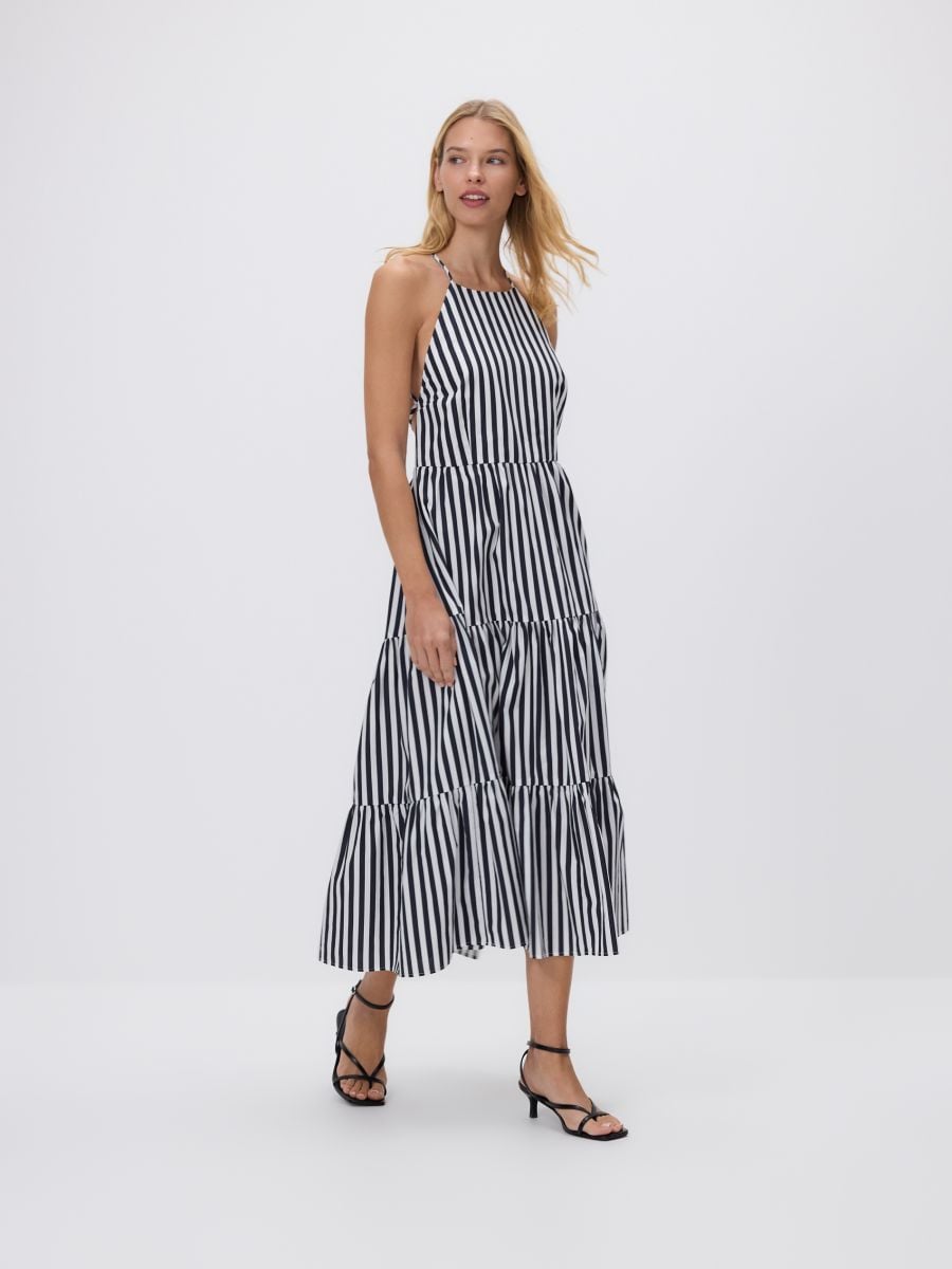 Maxivestito in cotone - blu scuro - RESERVED - 3