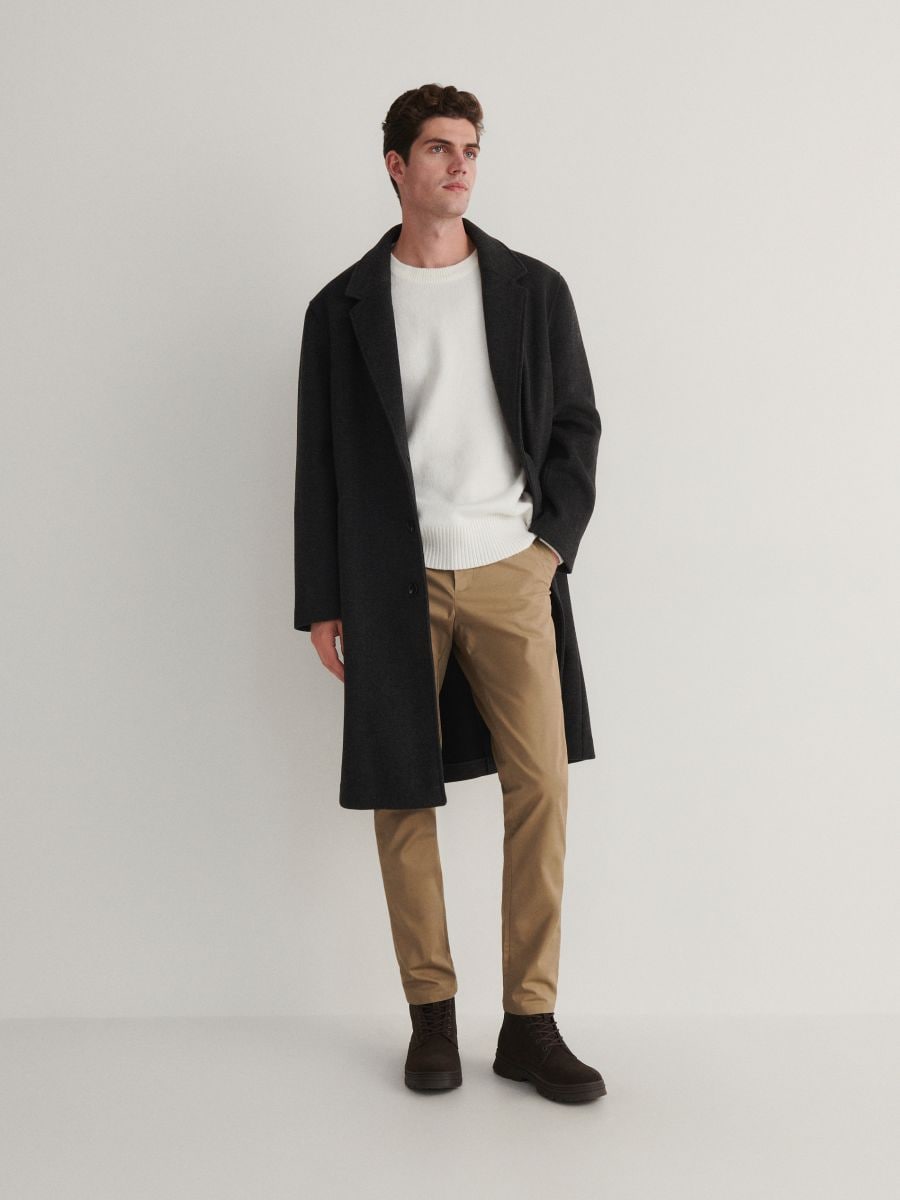 Spodnie chino slim fit - beżowy - RESERVED