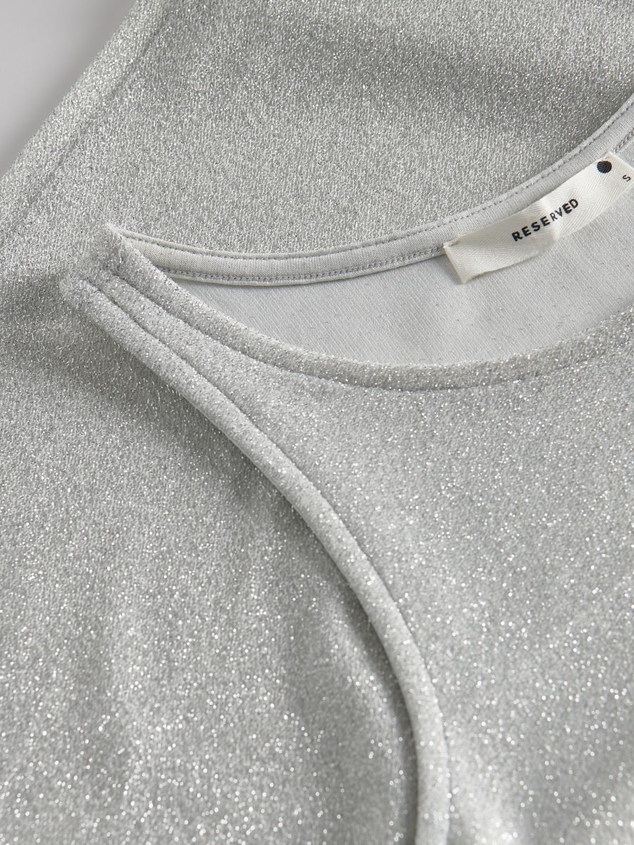 Metallic top with lurex blend - silver - RESERVED - 4