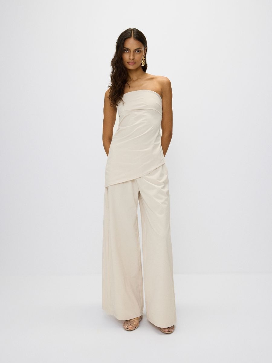 Asymmetric top with draping - nude - RESERVED - 2