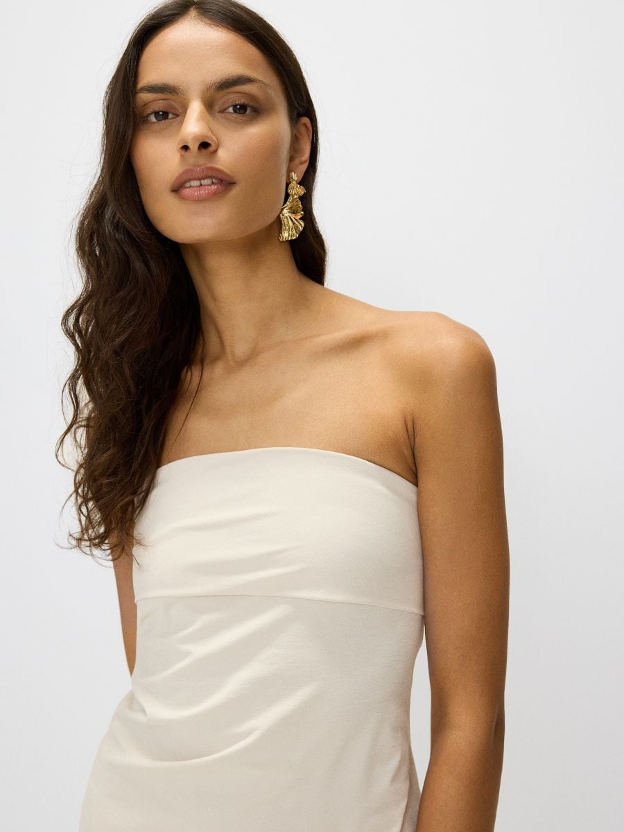 Asymmetric top with draping - nude - RESERVED - 3