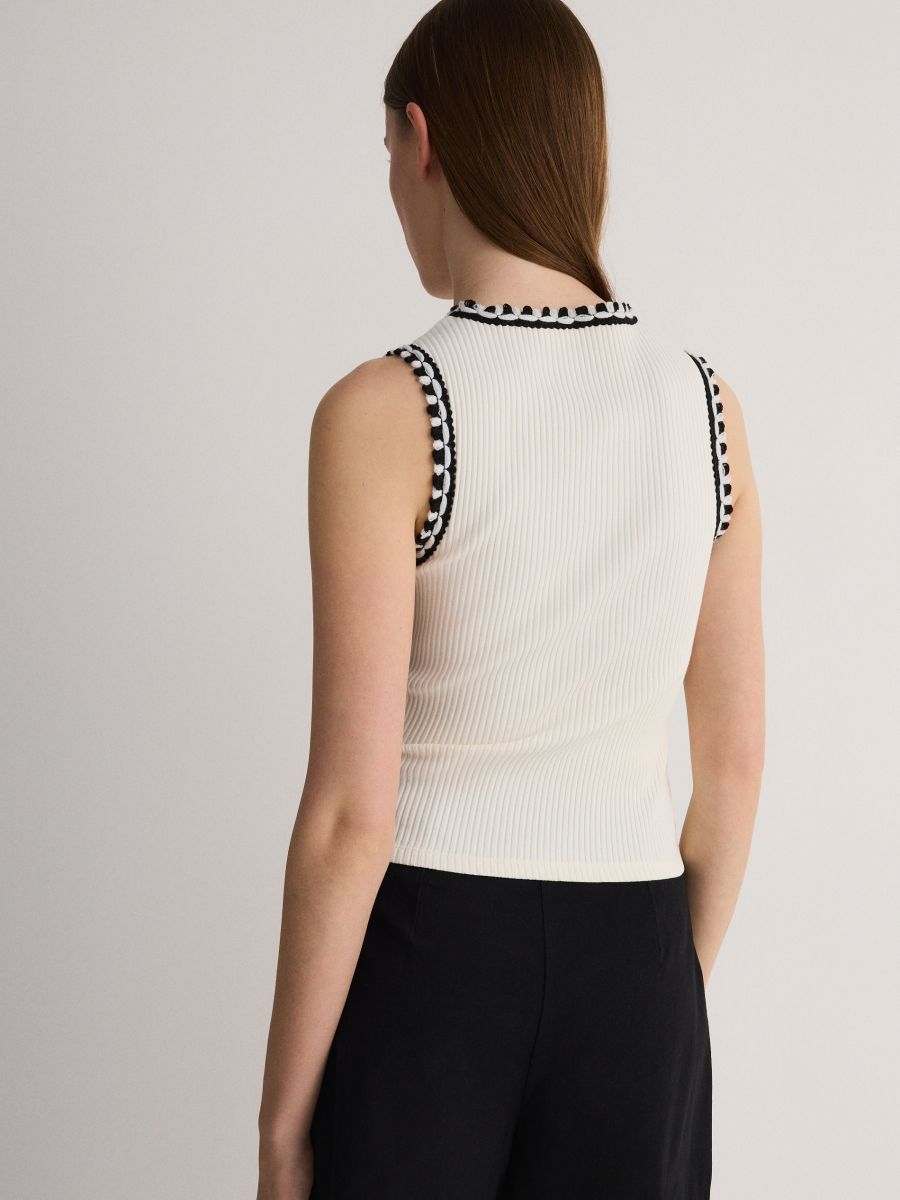 Top with decorative trim - cream - RESERVED - 2