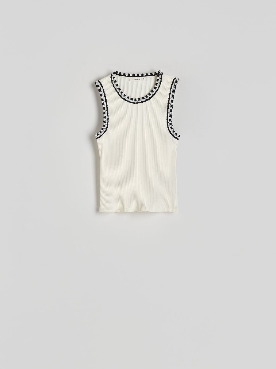 Top with decorative trim - cream - RESERVED - 3