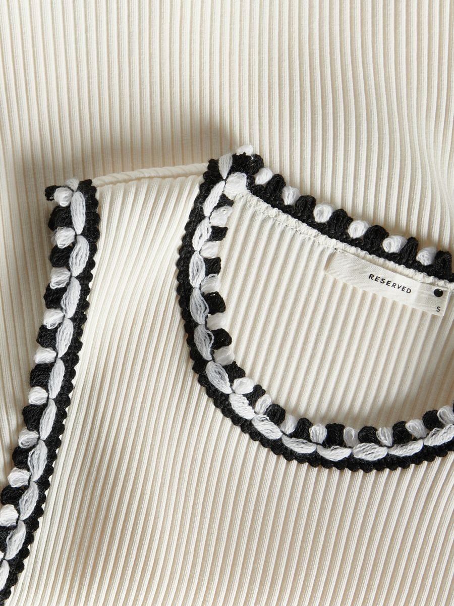 Top with decorative trim - cream - RESERVED - 4