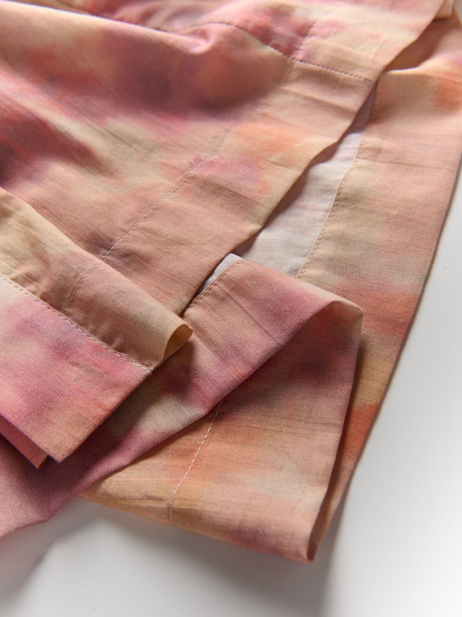 Patterned dressing gown with belt - peach - RESERVED - 6