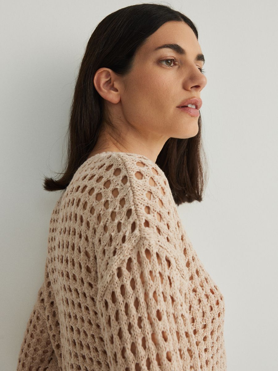 Openwork jumper - beige - RESERVED - 3