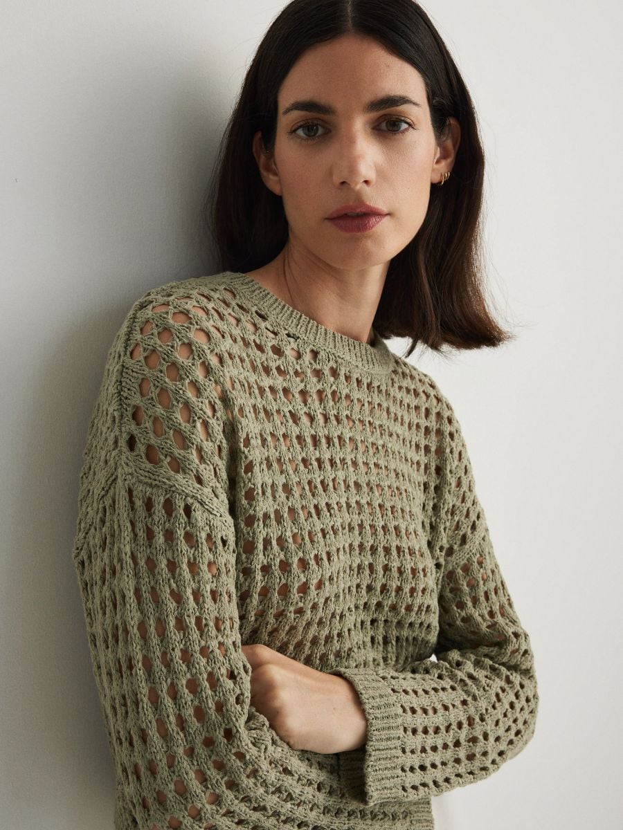 Openwork jumper - light green - RESERVED - 2