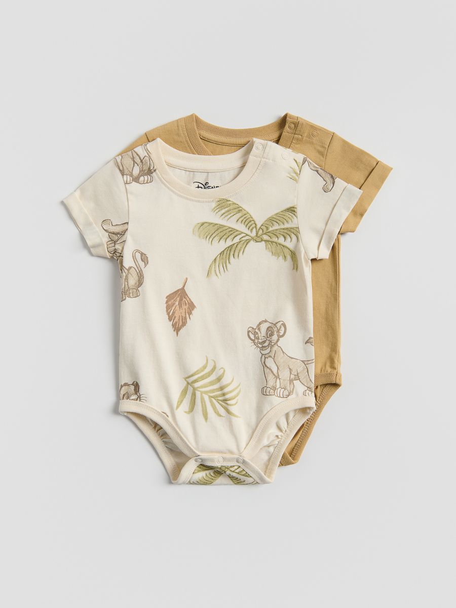 Bawełniane body Król Lew 2 pack - kremowy - RESERVED