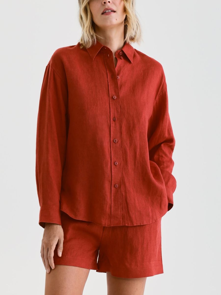 Linaline topp - vaskpruun - RESERVED - 5