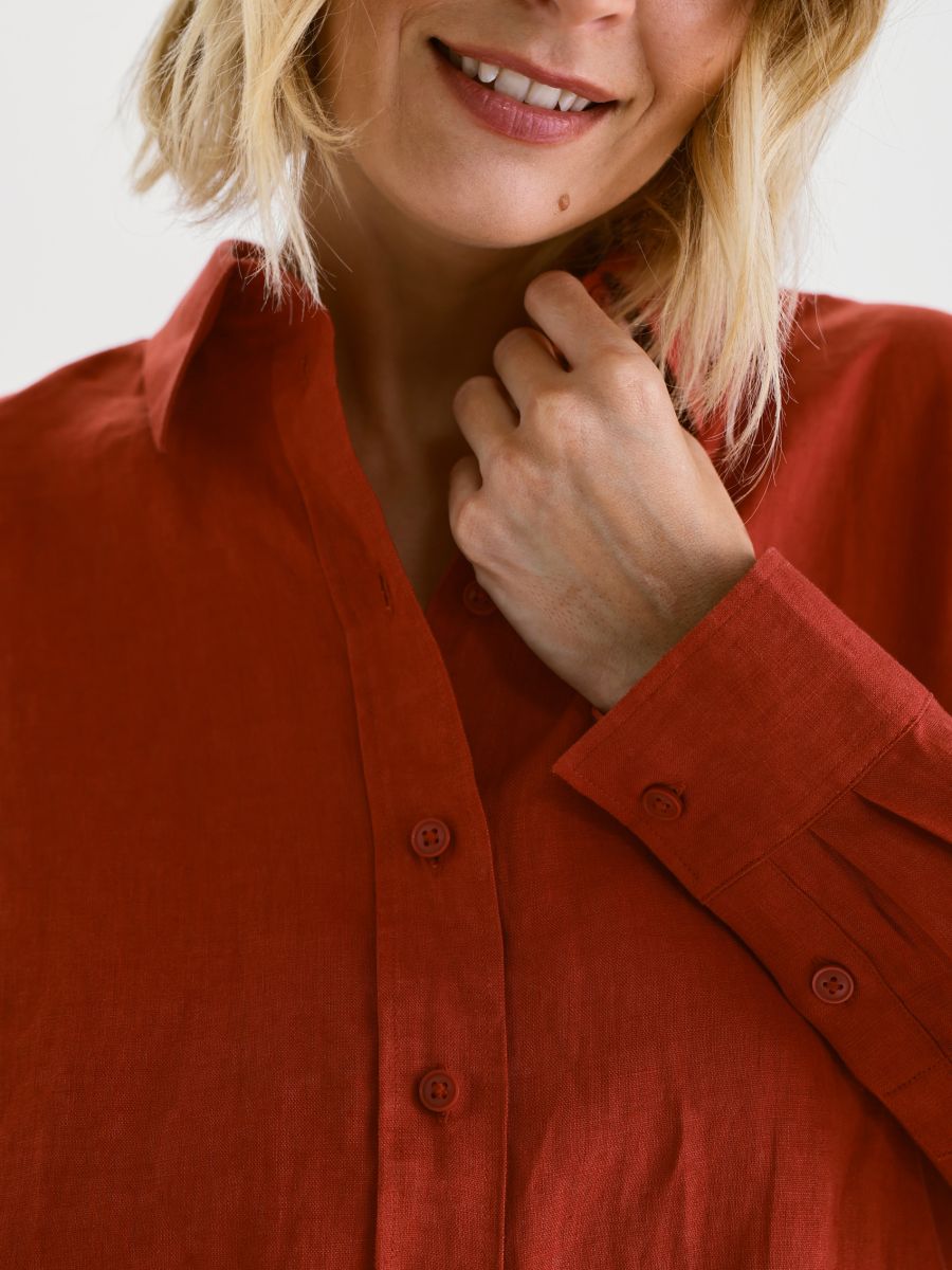 Linaline topp - vaskpruun - RESERVED - 3