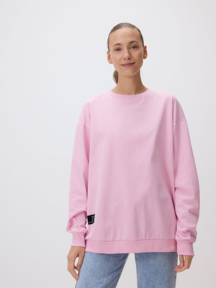 Sweat à capuche en coton avec appliqué - rose pastel - RESERVED - 3